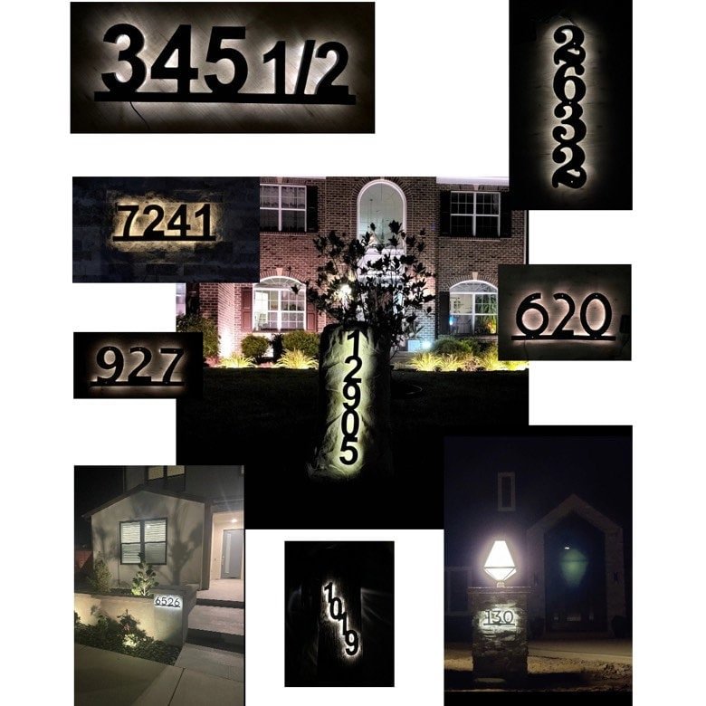 Custom Solar BackLit Home Address Sign
