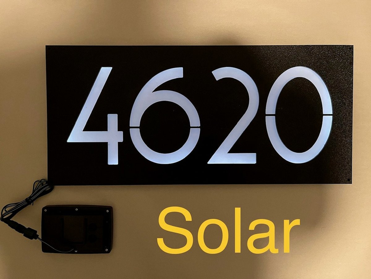 Custom Solar ThruLit Home Address Sign