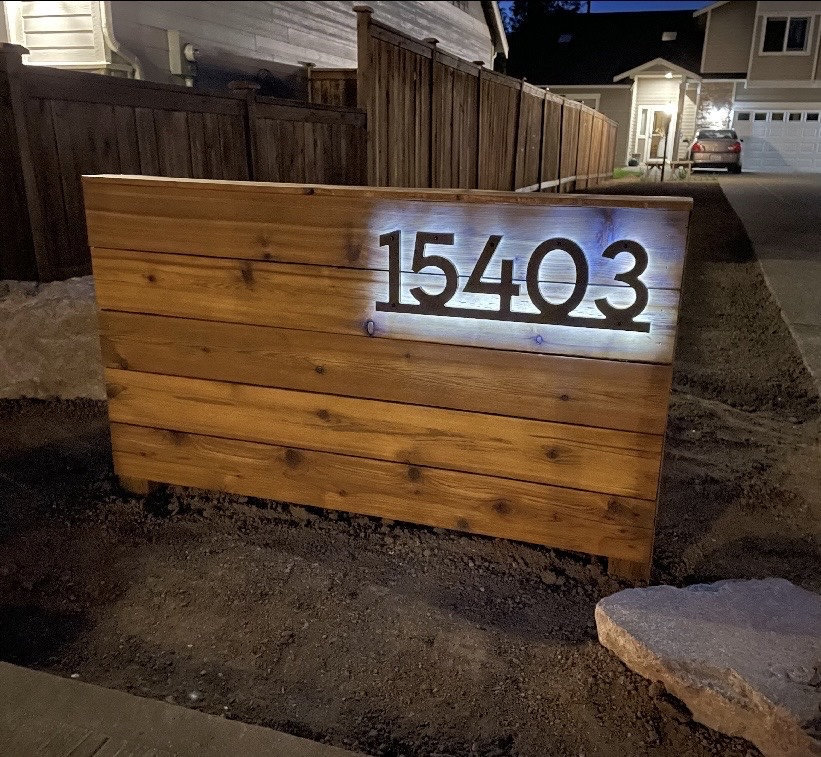 Custom Solar BackLit Home Address Sign