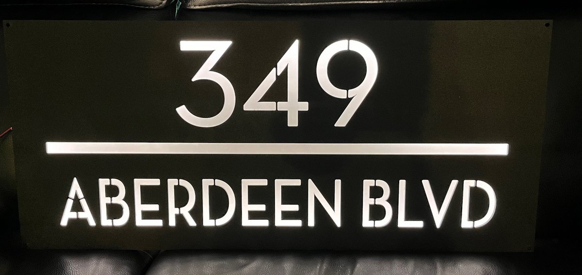 Custom Solar ThruLit Home Address Sign